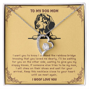 Dachshund Dog Mom Memorial Gift - 14k White Gold Finish /