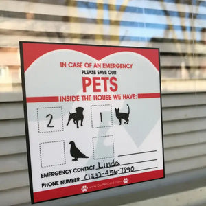 Emergency Pet Rescue Sticker - Our Pet Card