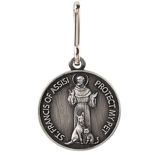 Saint Francis of Assisi Silver Toned Collar Medal